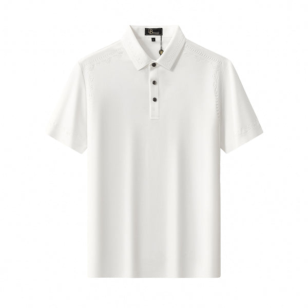 Polo con ribete ornamentado - BLANCO