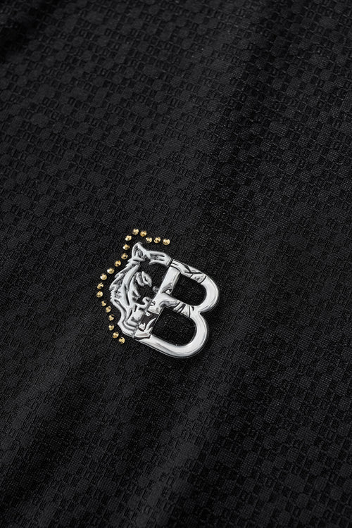 PSL2000-Seamless Mosaic Texture Polo-BLACK – view 5