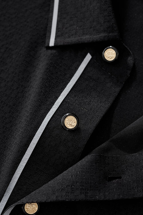 PSL2000-Seamless Mosaic Texture Polo-BLACK – view 6