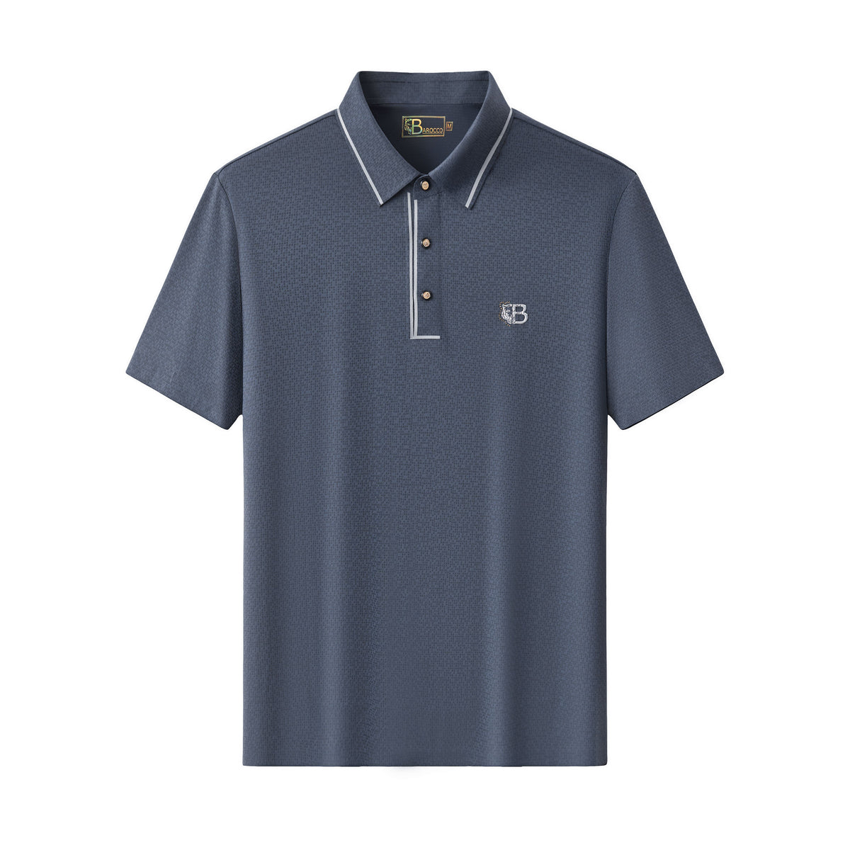 PSL2000-Seamless Mosaic Texture Polo-PETROL – BAROCCO wholesale polo shirts
