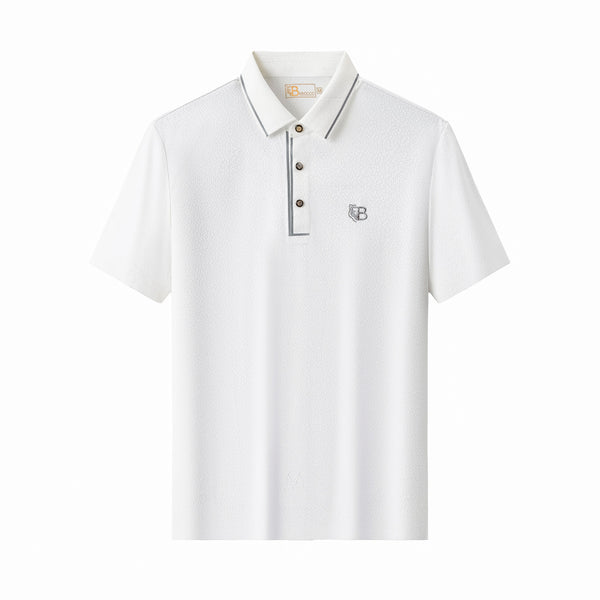 PSL2000-Seamless Mosaic Texture Polo-WHITE