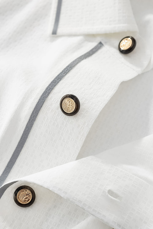 PSL2000-Seamless Mosaic Texture Polo-WHITE – view 6