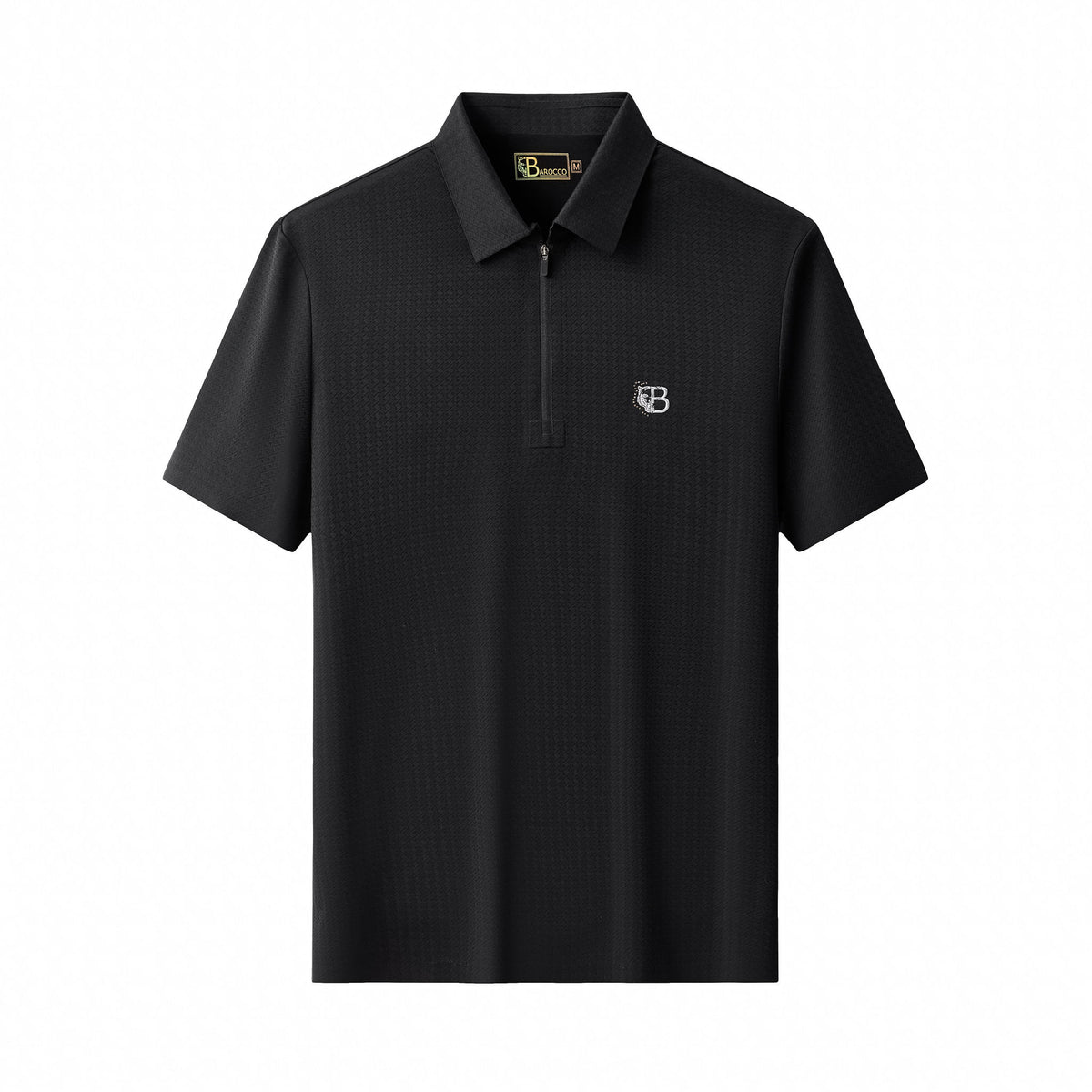 PSL2001-Seamless Horizon Zip Polo-BLACK – BAROCCO wholesale polo shirts
