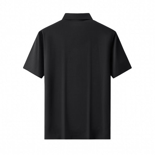 PSL2001-Seamless Horizon Zip Polo-BLACK – view 1