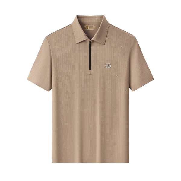 PSL2001-Seamless Horizon Zip Polo-KHAKI