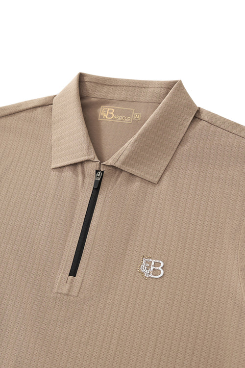 PSL2001-Seamless Horizon Zip Polo-KHAKI – view 2