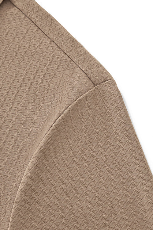 PSL2001-Seamless Horizon Zip Polo-KHAKI – view 3