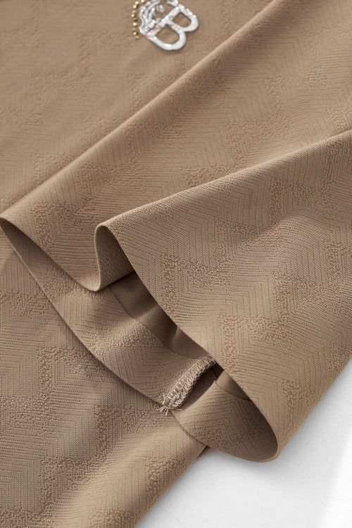PSL2002-Seamless Chevron Texture Polo-KHAKI – view 4