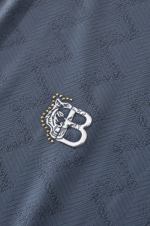 PSL2002-Seamless Chevron Texture Polo-PETROL – view 5