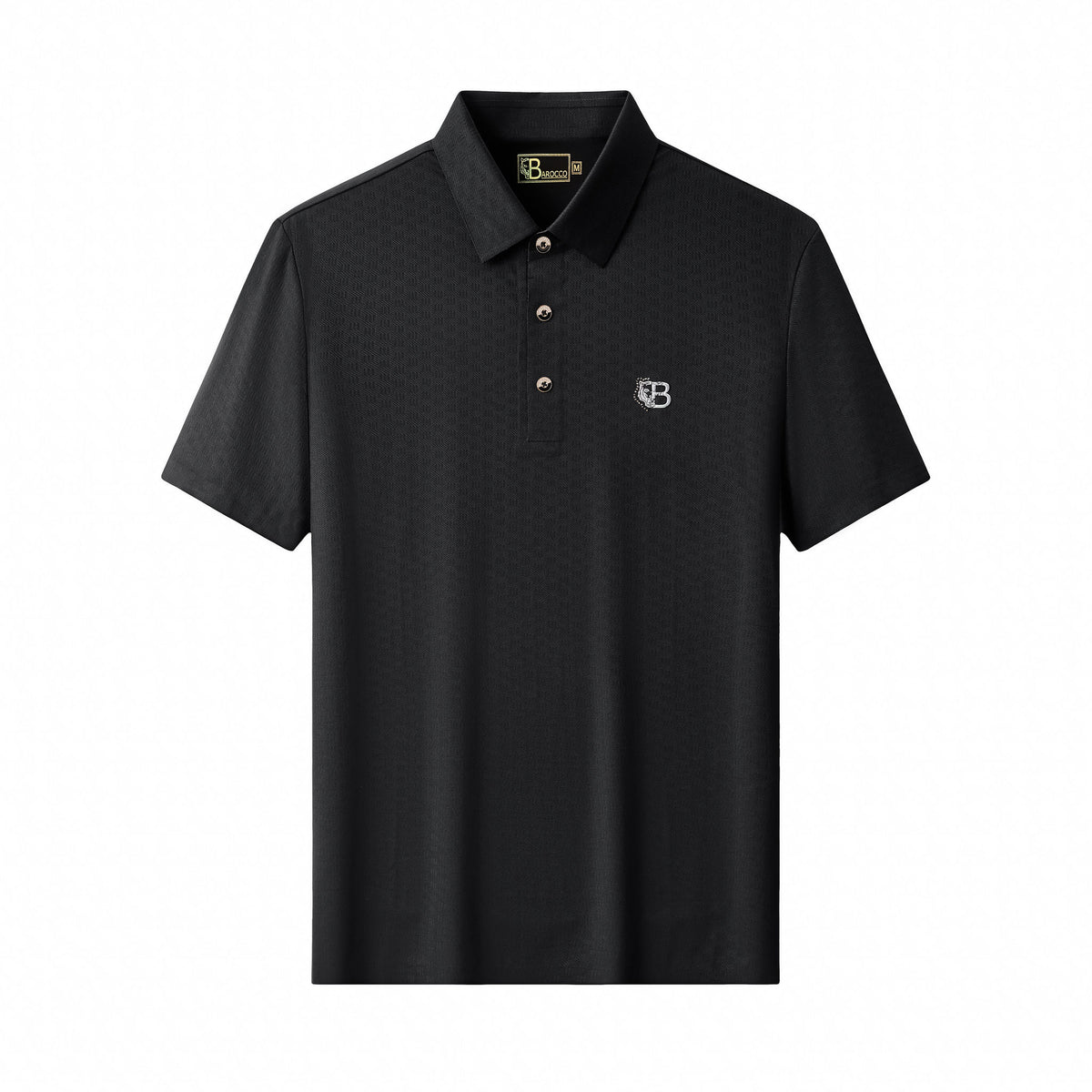 PSL2003-Seamless Geo Texture Polo-BLACK – BAROCCO wholesale polo shirts