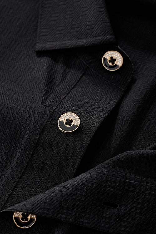 PSL2003-Seamless Geo Texture Polo-BLACK – view 6
