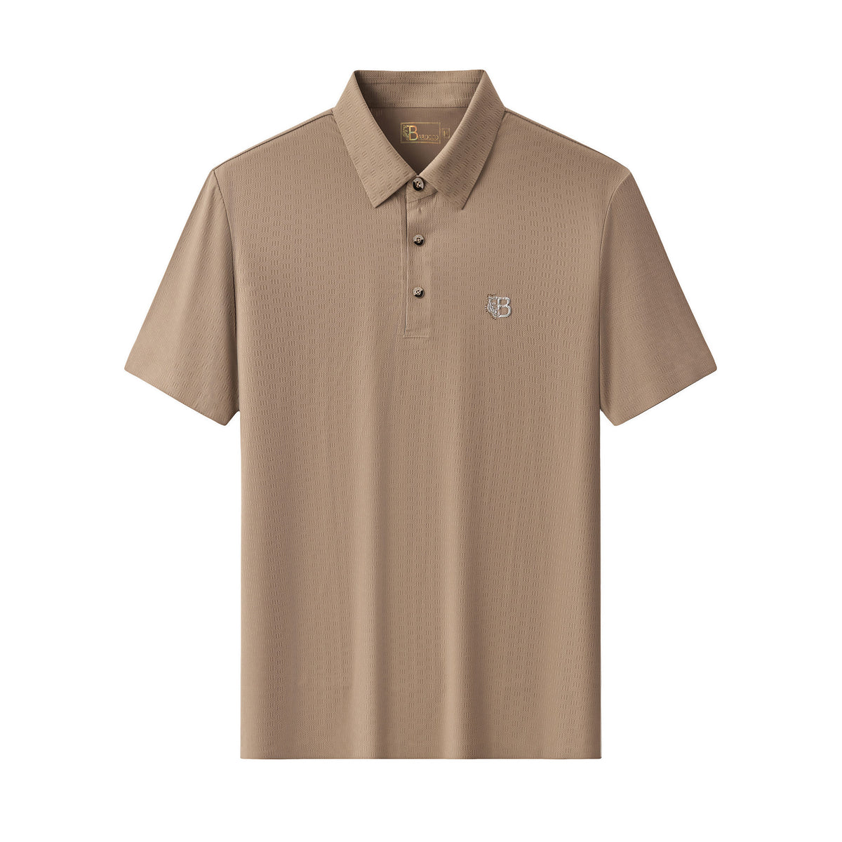 PSL2003-Seamless Geo Texture Polo-KHAKI – BAROCCO wholesale polo shirts