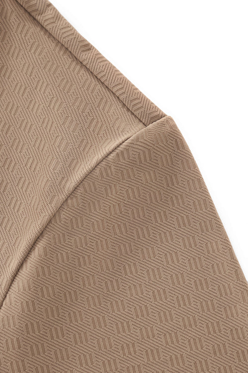 PSL2003-Seamless Geo Texture Polo-KHAKI – view 3