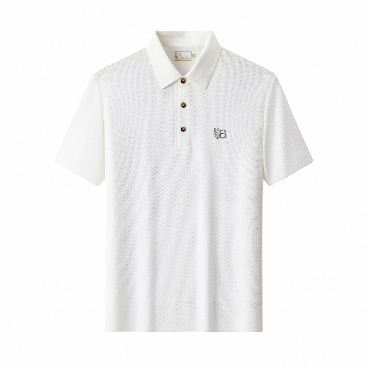PSL2003-Seamless Geo Texture Polo-WHITE – BAROCCO wholesale polo shirts
