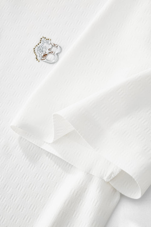 PSL2003-Seamless Geo Texture Polo-WHITE – view 4
