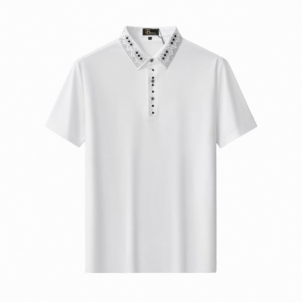 PSR201-Lustre Matrix Polo-WHTSL