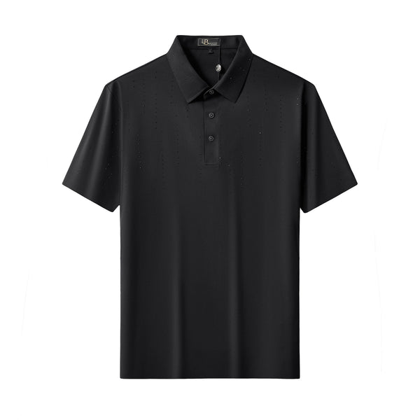 PSR203-Midnight Crystal Cascade Polo-BLACK/BLACK