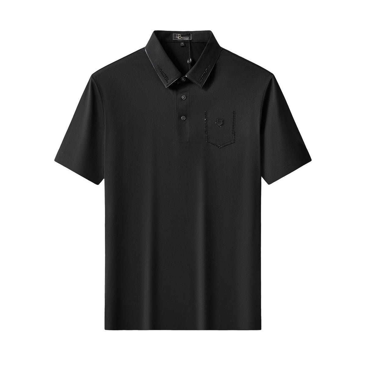 PSR204-Regal Crystal Pocket Polo-BLACK/BLACK – BAROCCO wholesale polo shirts