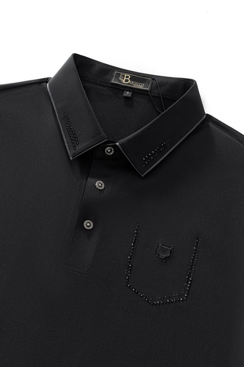 PSR204-Regal Crystal Pocket Polo-BLACK/BLACK – view 2