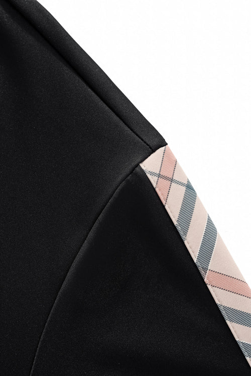PSR205-Regal Plaid Crystal Performance Polo-BLACK/BLACK – view 3