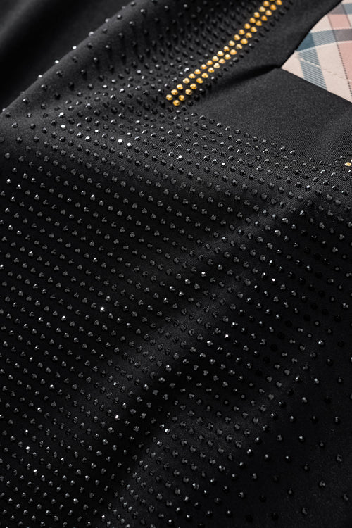 PSR205-Regal Plaid Crystal Performance Polo-BLACK/BLACK – view 7