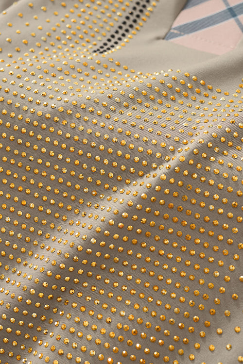 PSR205-Regal Plaid Crystal Performance Polo-KHAKI/GOLD – view 7