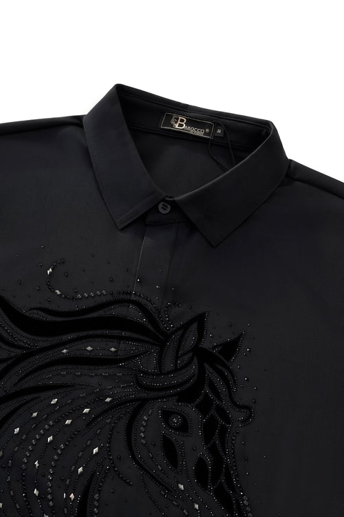 PSR206-Imperial Stallion Crystal Polo-BLACK/BLACK – view 2
