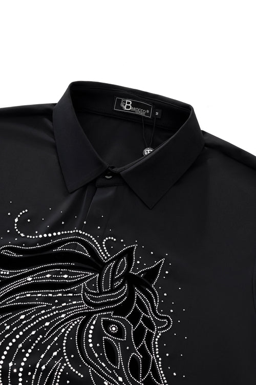 PSR206-Imperial Stallion Crystal Polo-BLACK/SILVER – view 2