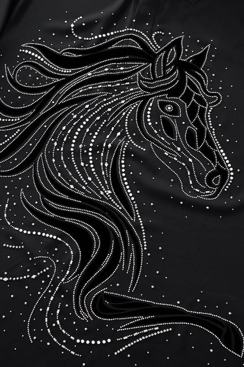 PSR206-Imperial Stallion Crystal Polo-BLACK/SILVER – view 5