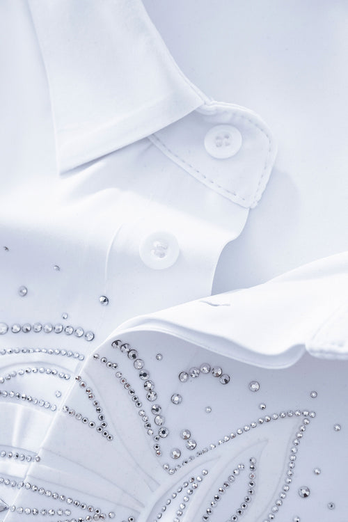 PSR206-Imperial Stallion Crystal Polo-WHITE/SILVER – view 4