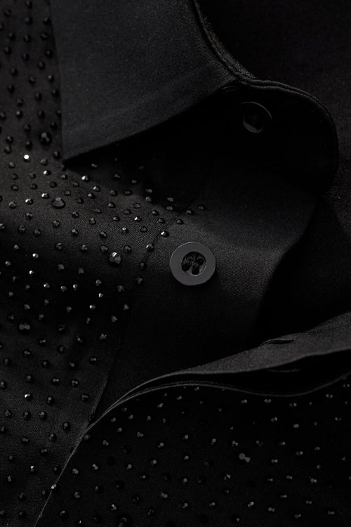 PSR207-Royal Key Crystal Polo-BLACK/BLACK – view 4