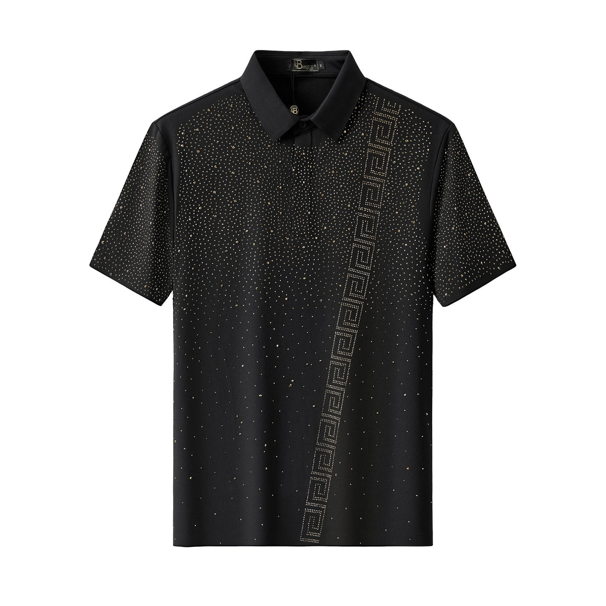 PSR207-Royal Key Crystal Polo-BLACK/GOLD – BAROCCO wholesale polo shirts
