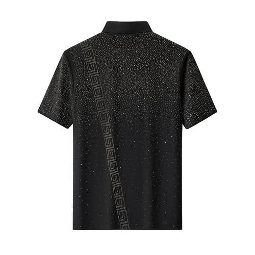 PSR207-Royal Key Crystal Polo-BLACK/GOLD – view 1