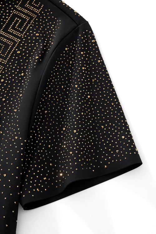 PSR207-Royal Key Crystal Polo-BLACK/GOLD – view 3