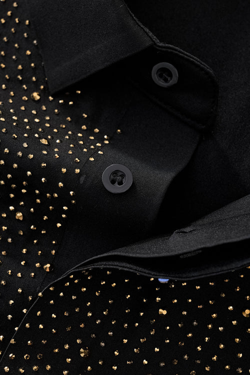 PSR207-Royal Key Crystal Polo-BLACK/GOLD – view 4