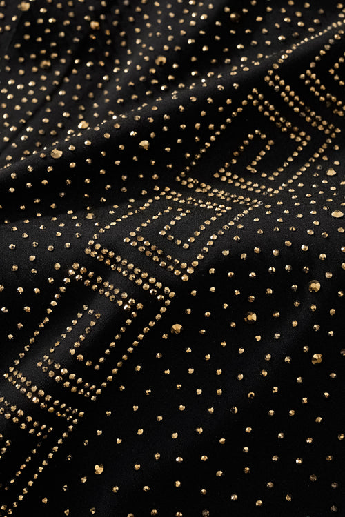 PSR207-Royal Key Crystal Polo-BLACK/GOLD – view 5