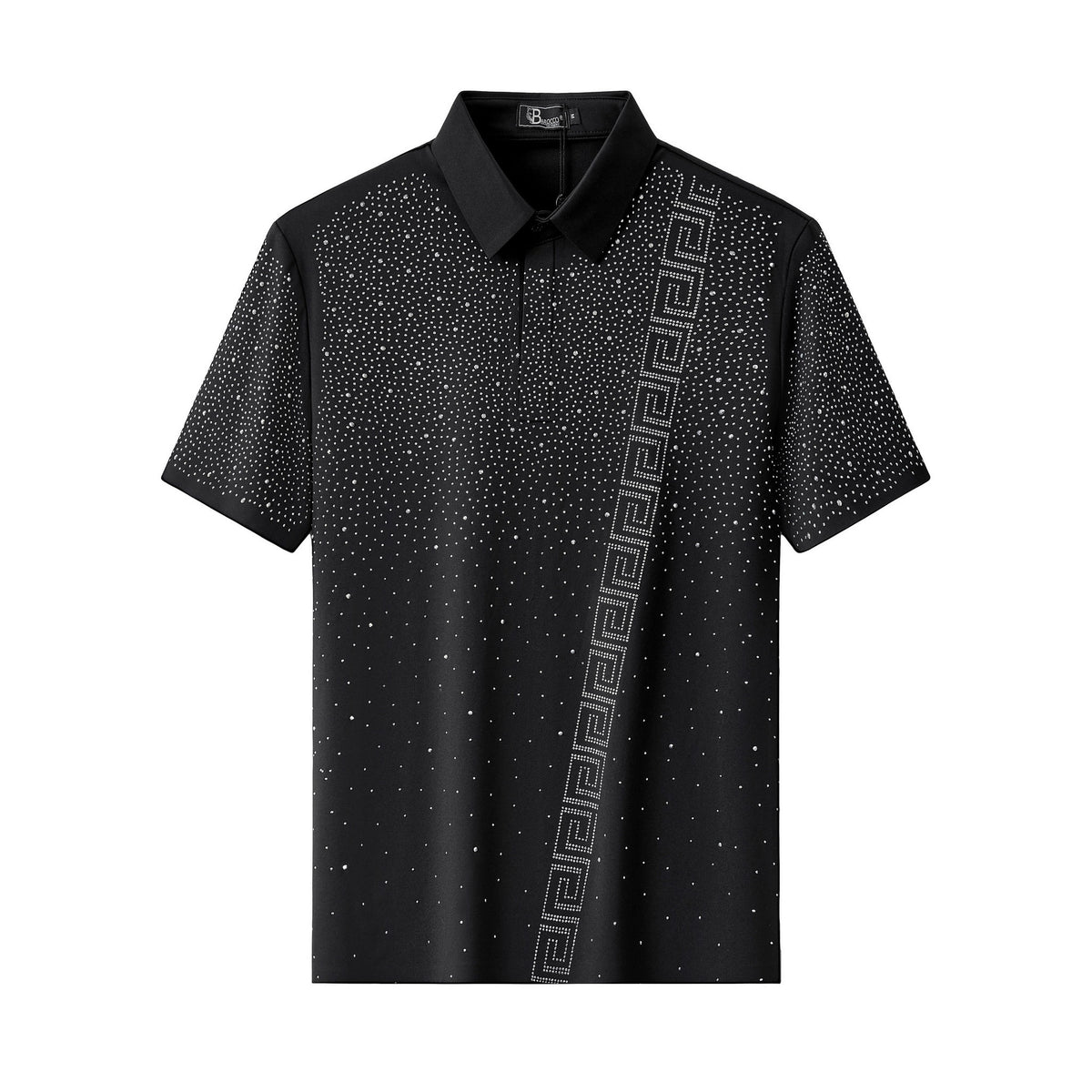 PSR207-Royal Key Crystal Polo-BLACK/SILVER – BAROCCO wholesale polo shirts