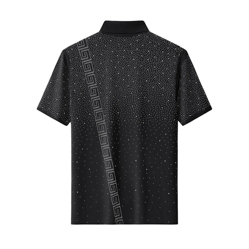 PSR207-Royal Key Crystal Polo-BLACK/SILVER – view 1