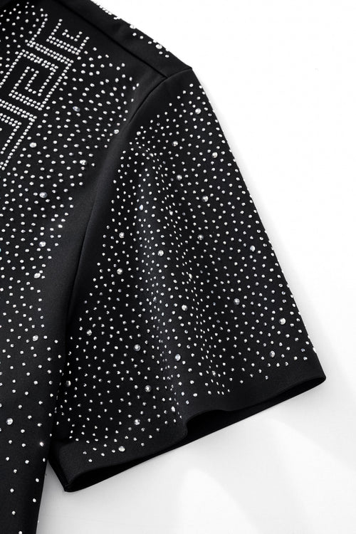 PSR207-Royal Key Crystal Polo-BLACK/SILVER – view 3