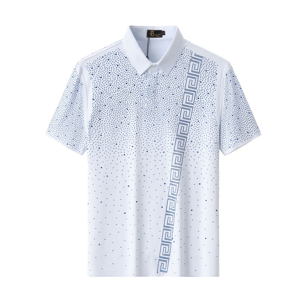 PSR207-Royal Key Crystal Polo-WHITE/ROYAL