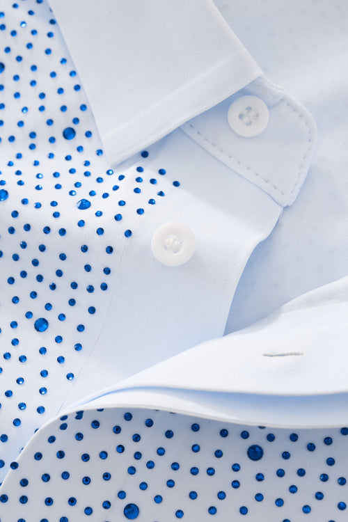 PSR207-Royal Key Crystal Polo-WHITE/ROYAL – view 4