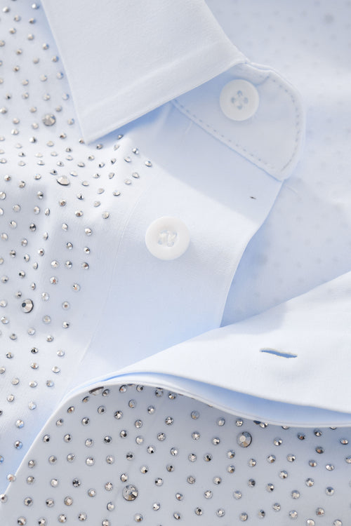 PSR207-Royal Key Crystal Polo-WHITE/SILVER – view 4
