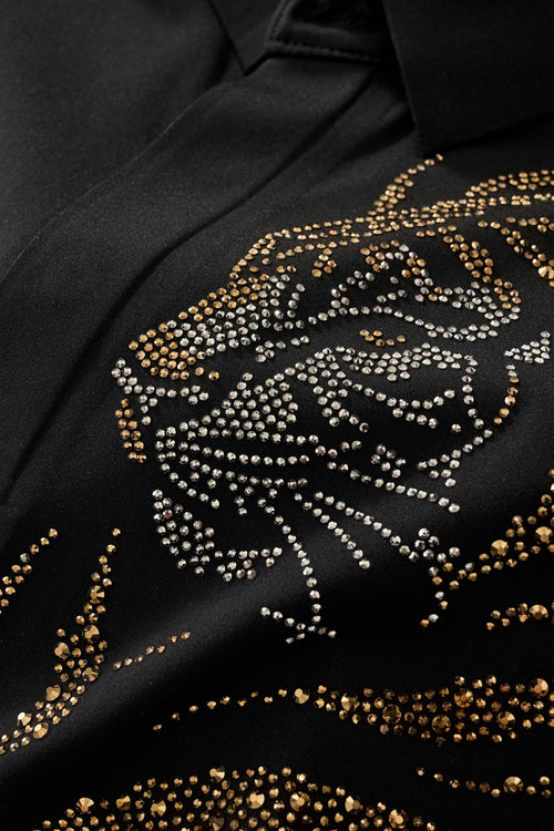 PSR208-Phantom Tiger Crystal Polo-BLACK/GOLD – view 6