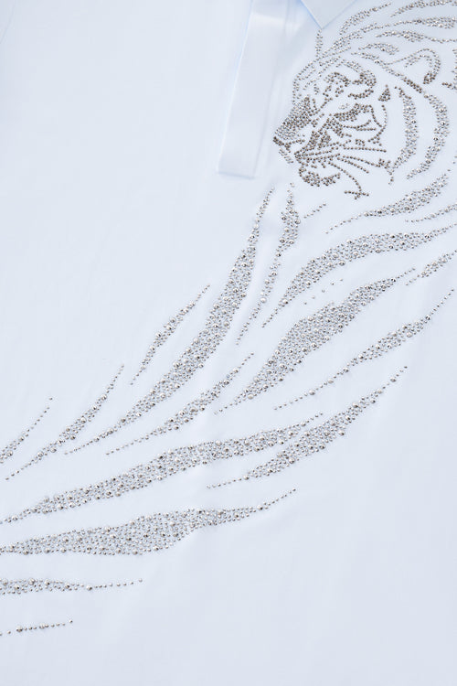 PSR208-Phantom Tiger Crystal Polo-WHITE/SILVER – view 5