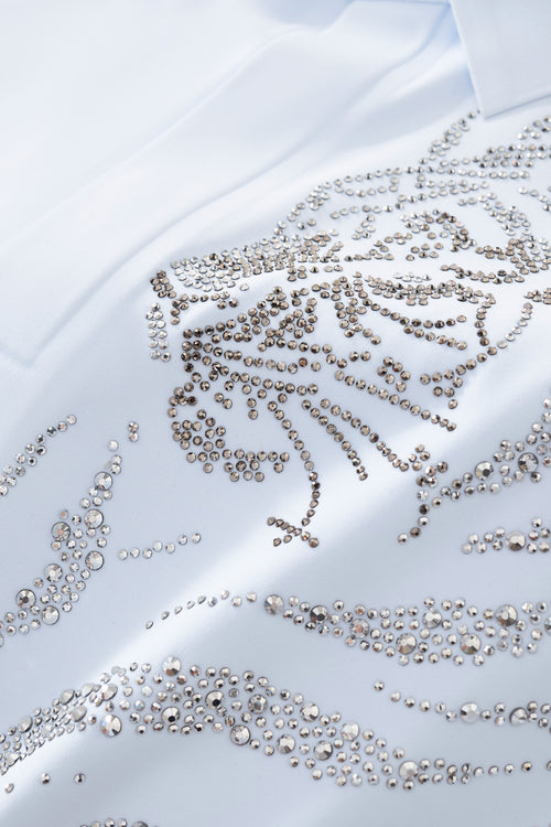PSR208-Phantom Tiger Crystal Polo-WHITE/SILVER – view 6