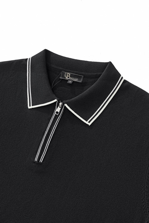 PSS609 - Urban Pulse Zip Polo-BLACK – view 2