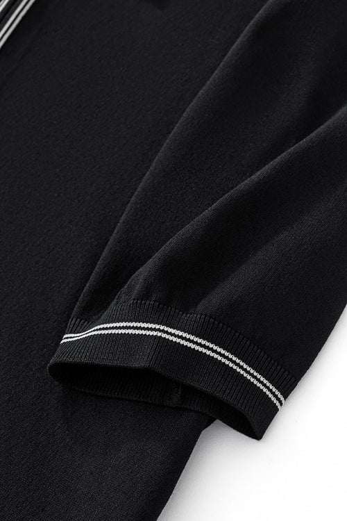 PSS609 - Urban Pulse Zip Polo-BLACK – view 3