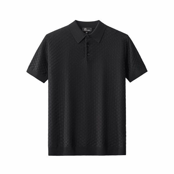 Polo con botones PrimeKnit - NEGRO