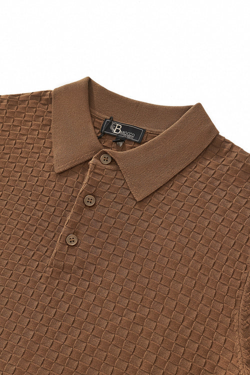 PSS616 - PrimeKnit Button Polo-COFFEE – view 2