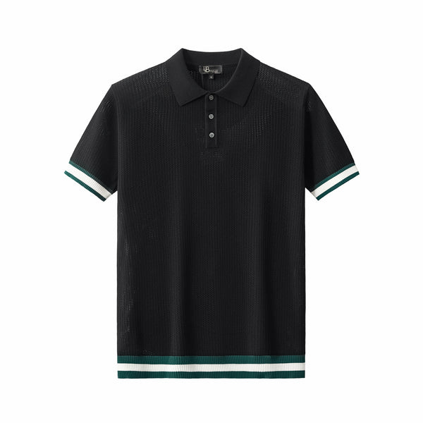 Polo de malla EdgeTrim - NEGRO